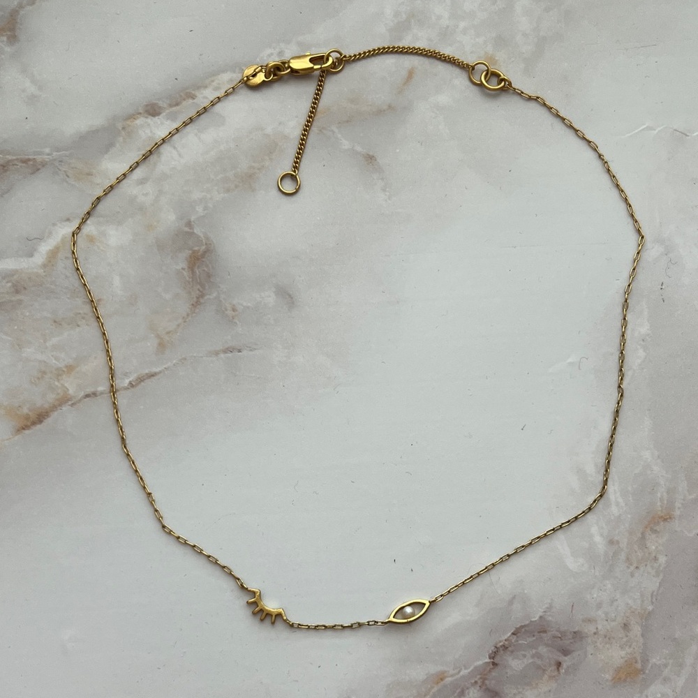 {{Madewell}} Winking Eye Gold Chain Necklace